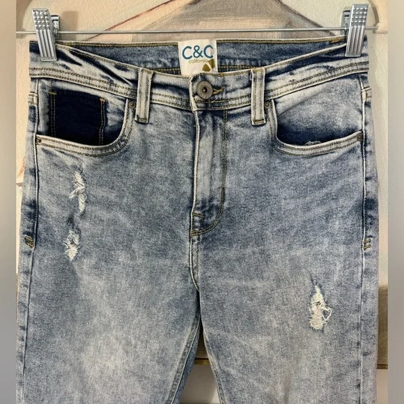 C&C CALIFORNIA Acid Washed Straight Leg Ankle Jean Size 27 - Picture 4 of 11